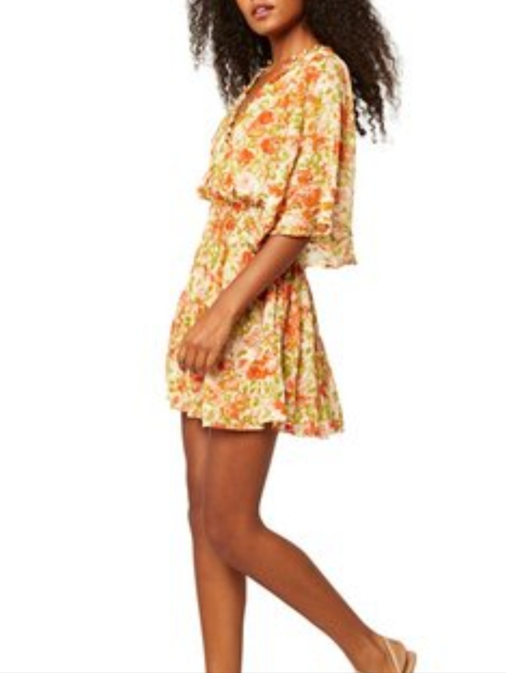 Misa Los Angeles Floral Mini Dress in Orange, Green, Cream size XS new with tags - Picture 2 of 10